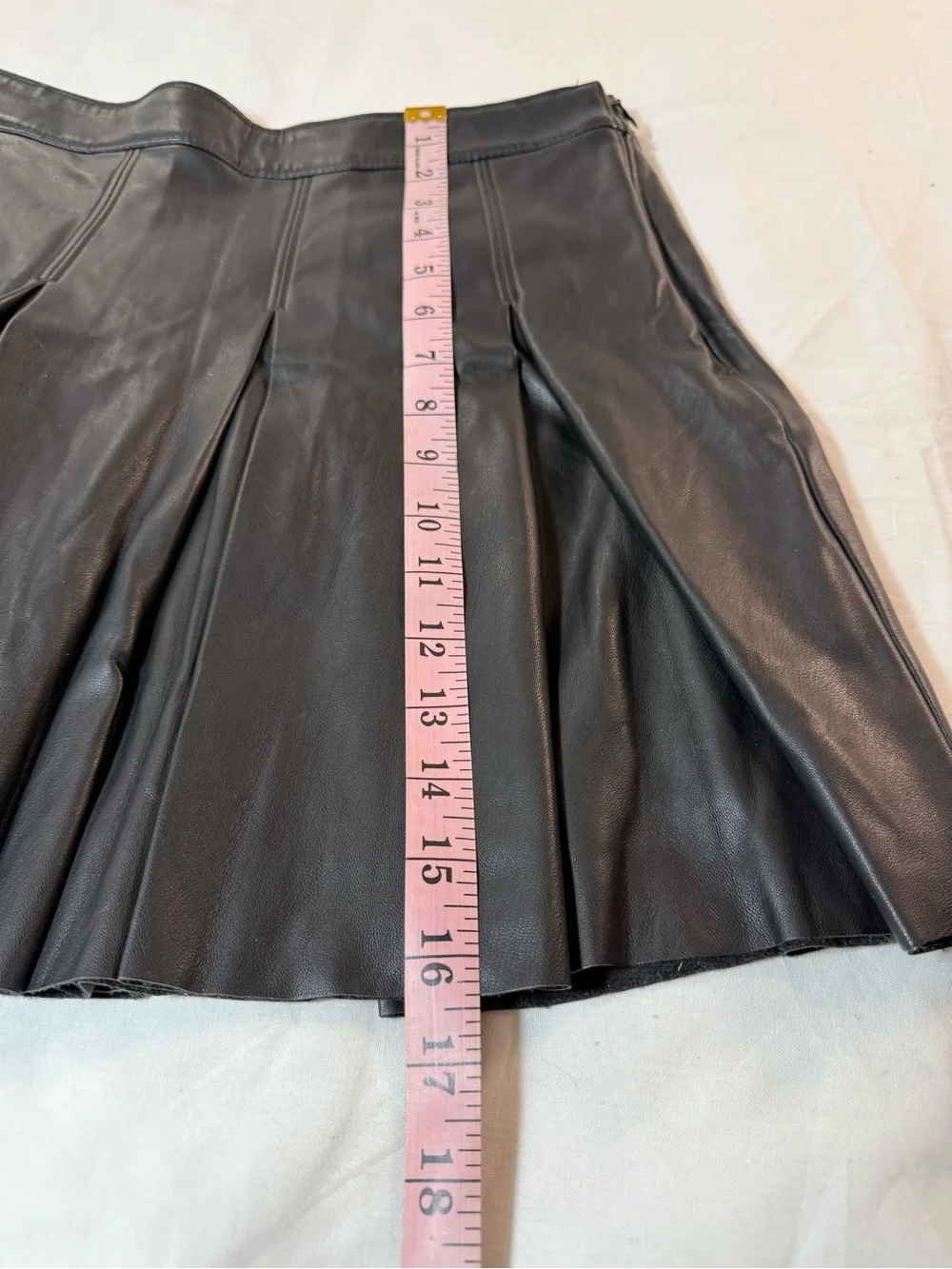 Hollister Black Faux Leather Pleated A-Line Skirt Size Medium